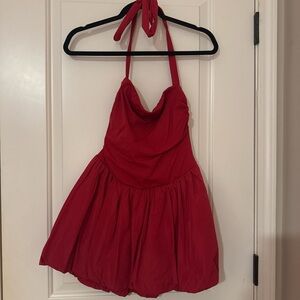 Garage Red Halter Mini Dress